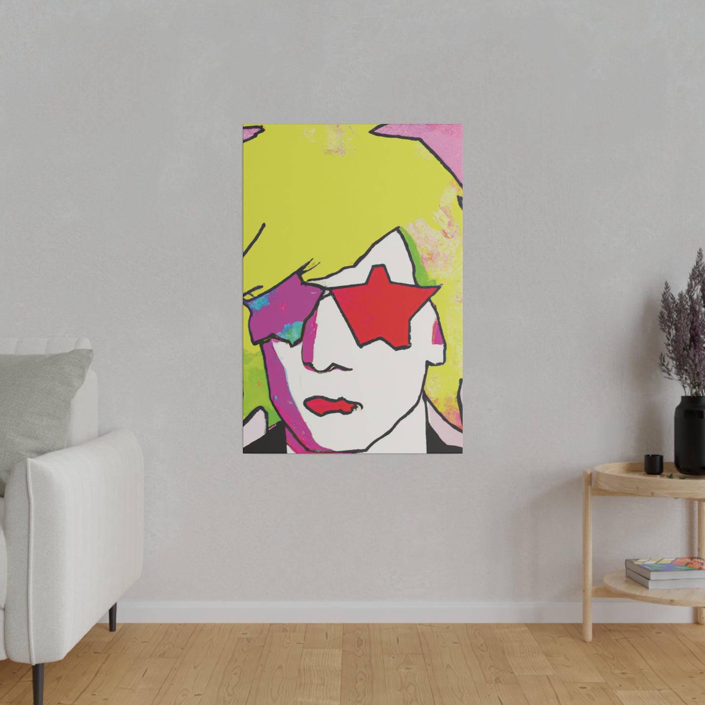 7452F - Rockstar Painting Print | Face | Abstract | Poster | Home Decor | Wall Art | Music Art | Canvas