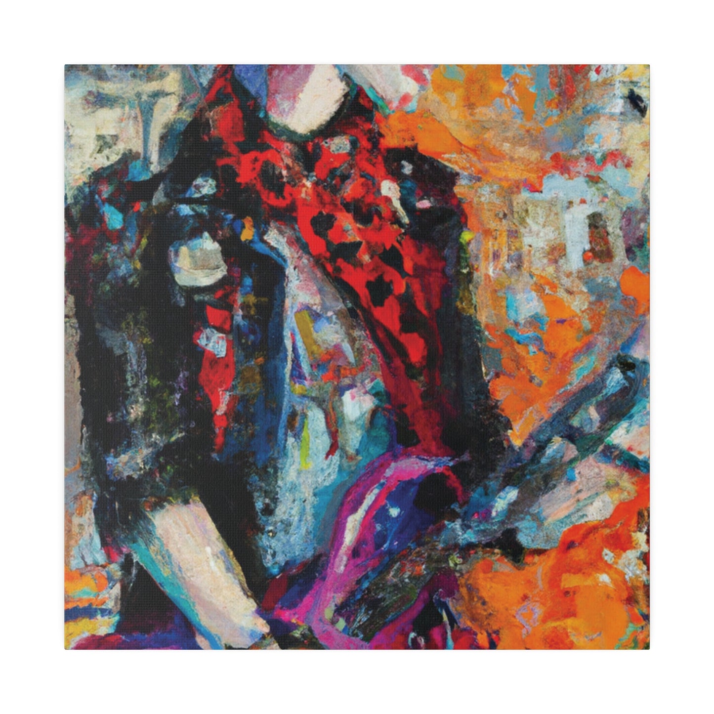 9348Q - Rockstar Oil Painting Style Print | Poster | Home Decor | Wall Art | Music Art | Canvas
