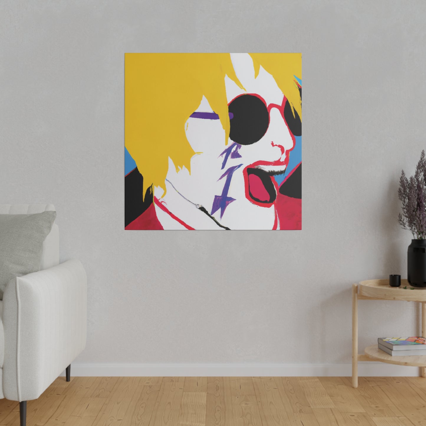 8088Y - Rockstar Painting Print | Face | Abstract | Poster | Home Decor | Wall Art | Music Art | Canvas