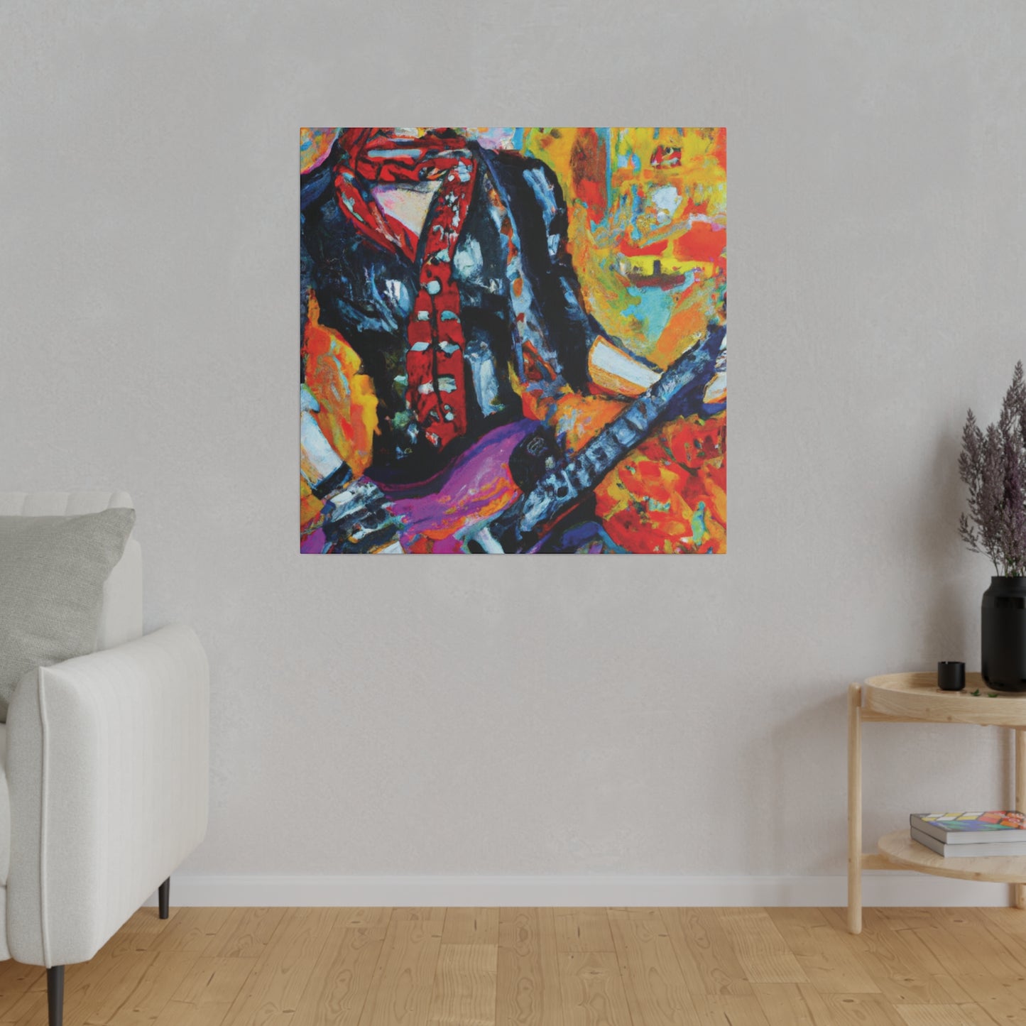 7342P - Rockstar Oil Painting Style Print | Poster | Home Decor | Wall Art | Music Art | Canvas