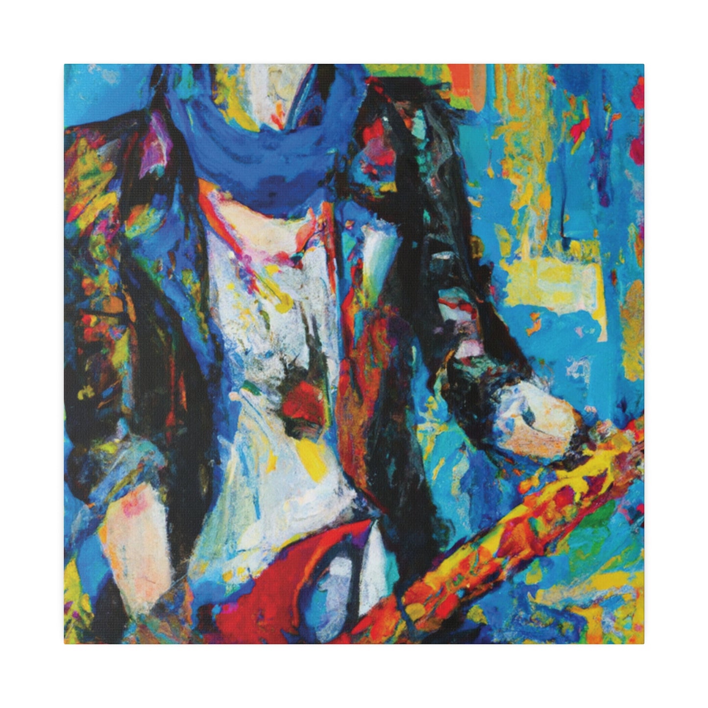 2583Q - Rockstar Oil Painting Style Print | Poster | Home Decor | Wall Art | Music Art | Canvas