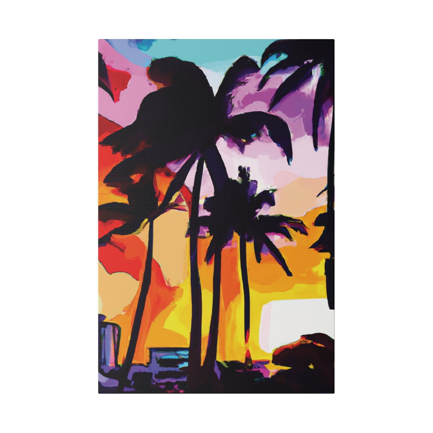 3987G - Miami Beach Sunset Painting Print | Miami | Beach | Sunset | Poster | Home Decor | Wall Art | Canvas