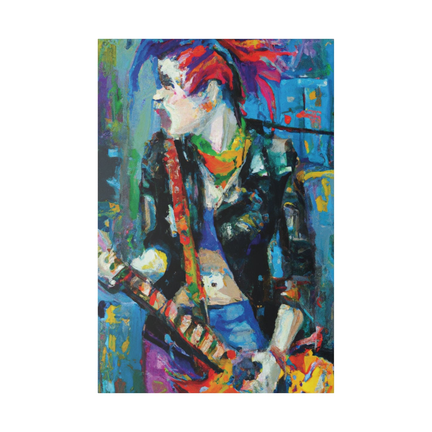 3601F - Rockstar Oil Painting Style Print | Poster | Home Decor | Wall Art | Music Art | Canvas