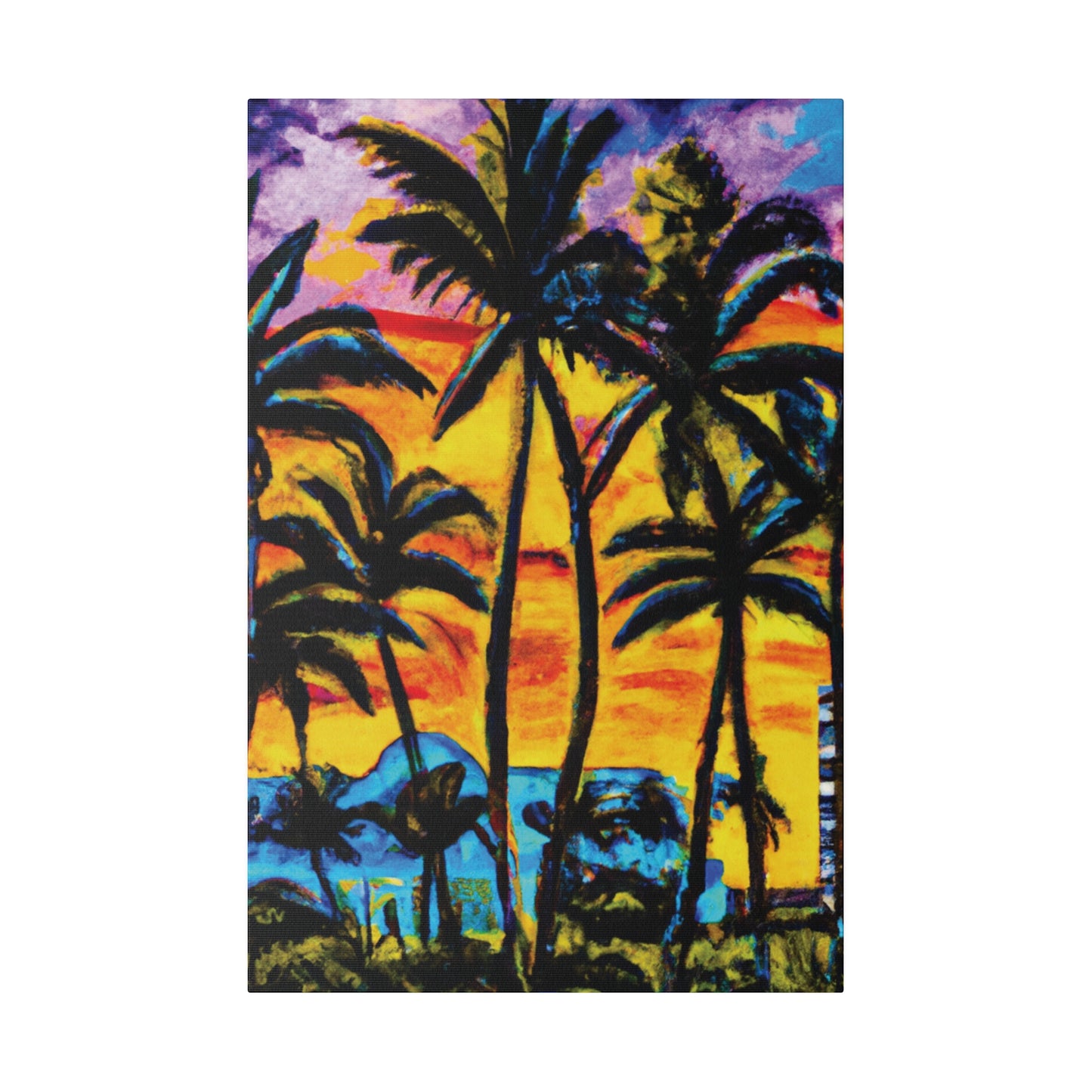 5378U - Miami Beach Sunset Painting Print | Miami | Beach | Sunset | Poster | Home Decor | Wall Art | Canvas