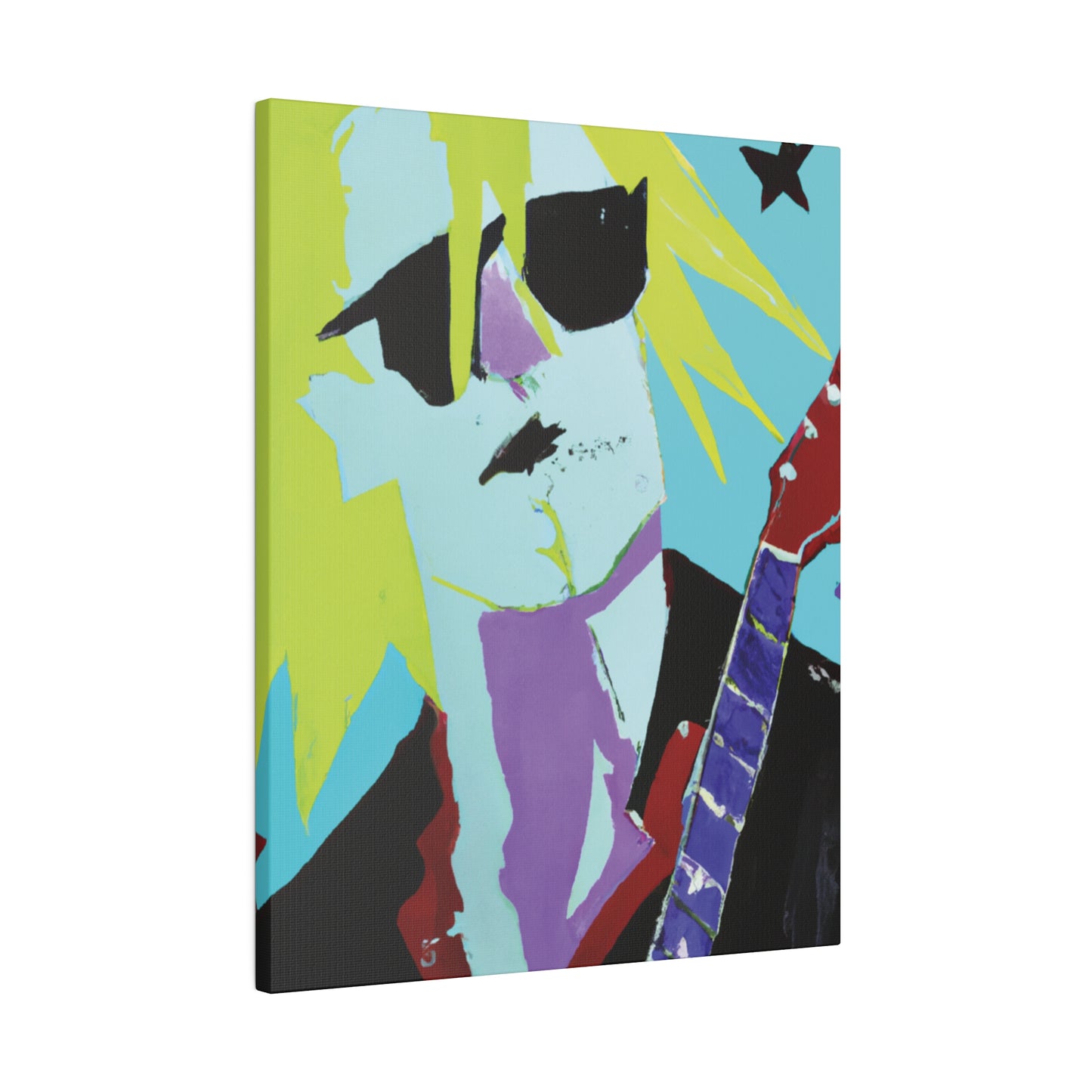 8267F - Rockstar Painting Print | Face | Abstract | Poster | Home Decor | Wall Art | Music Art | Canvas