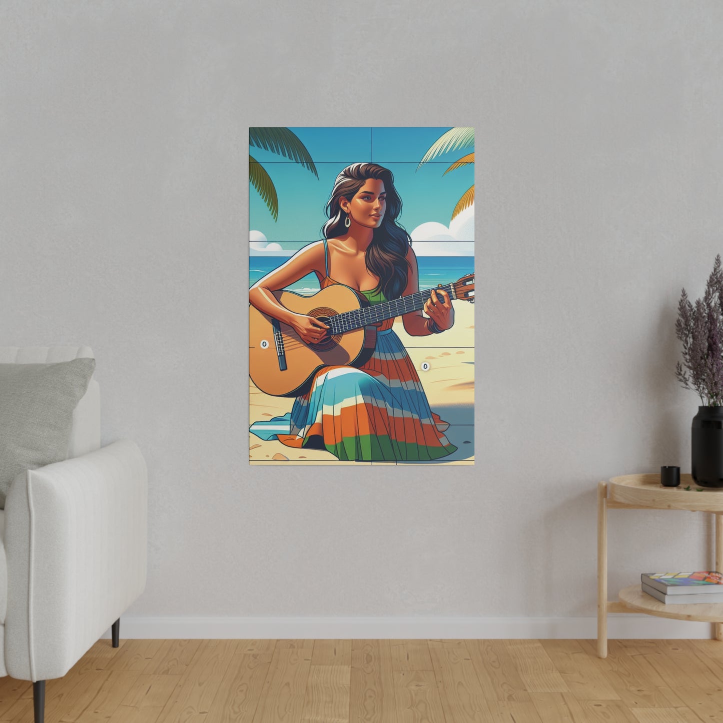 3267J - music art work, musician gift ideas, sunset background, sunset designs, ocean art work, beach art work, guitar art work, guitar player