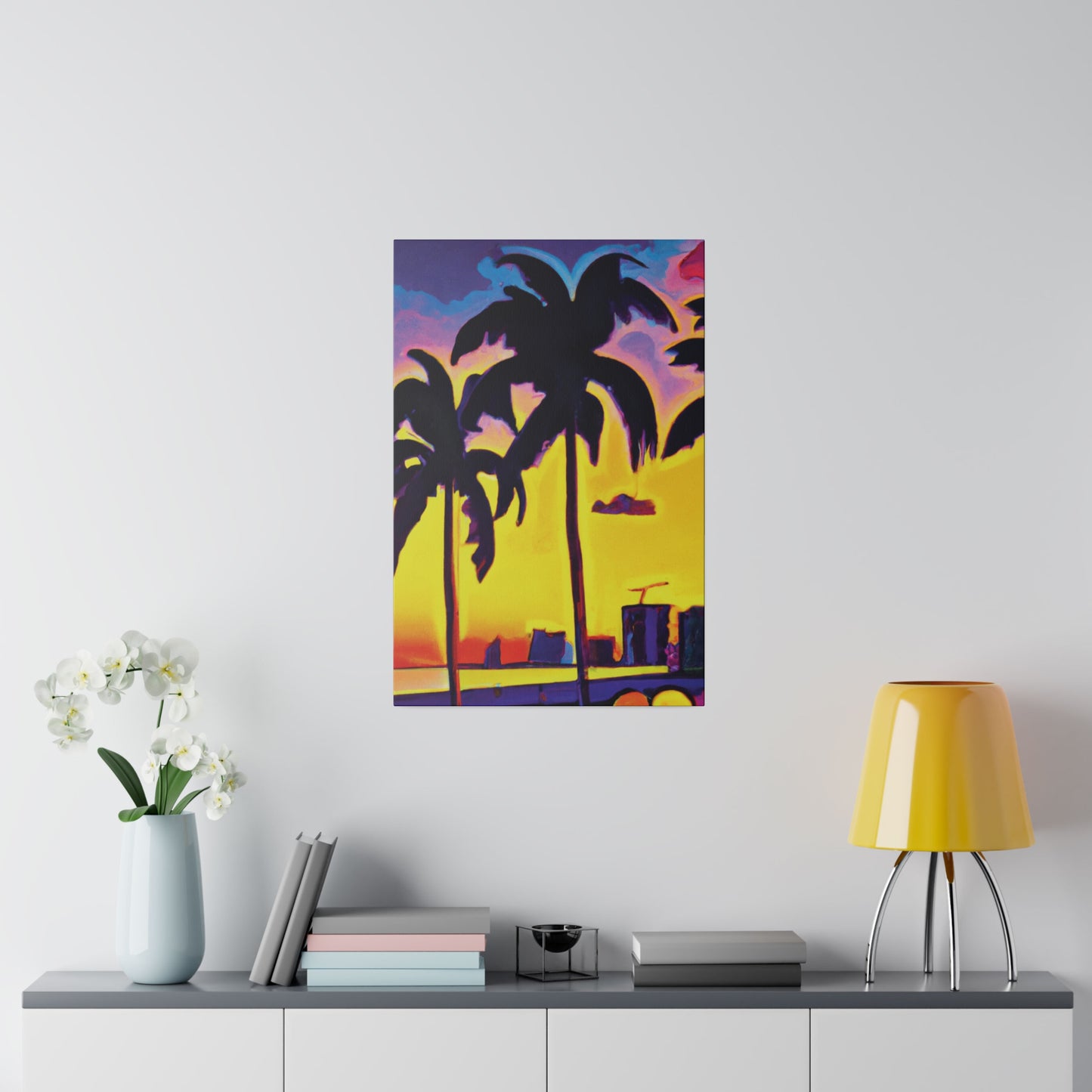 5674W - Miami Beach Sunset Painting Print | Miami | Beach | Sunset | Poster | Home Decor | Wall Art | Canvas