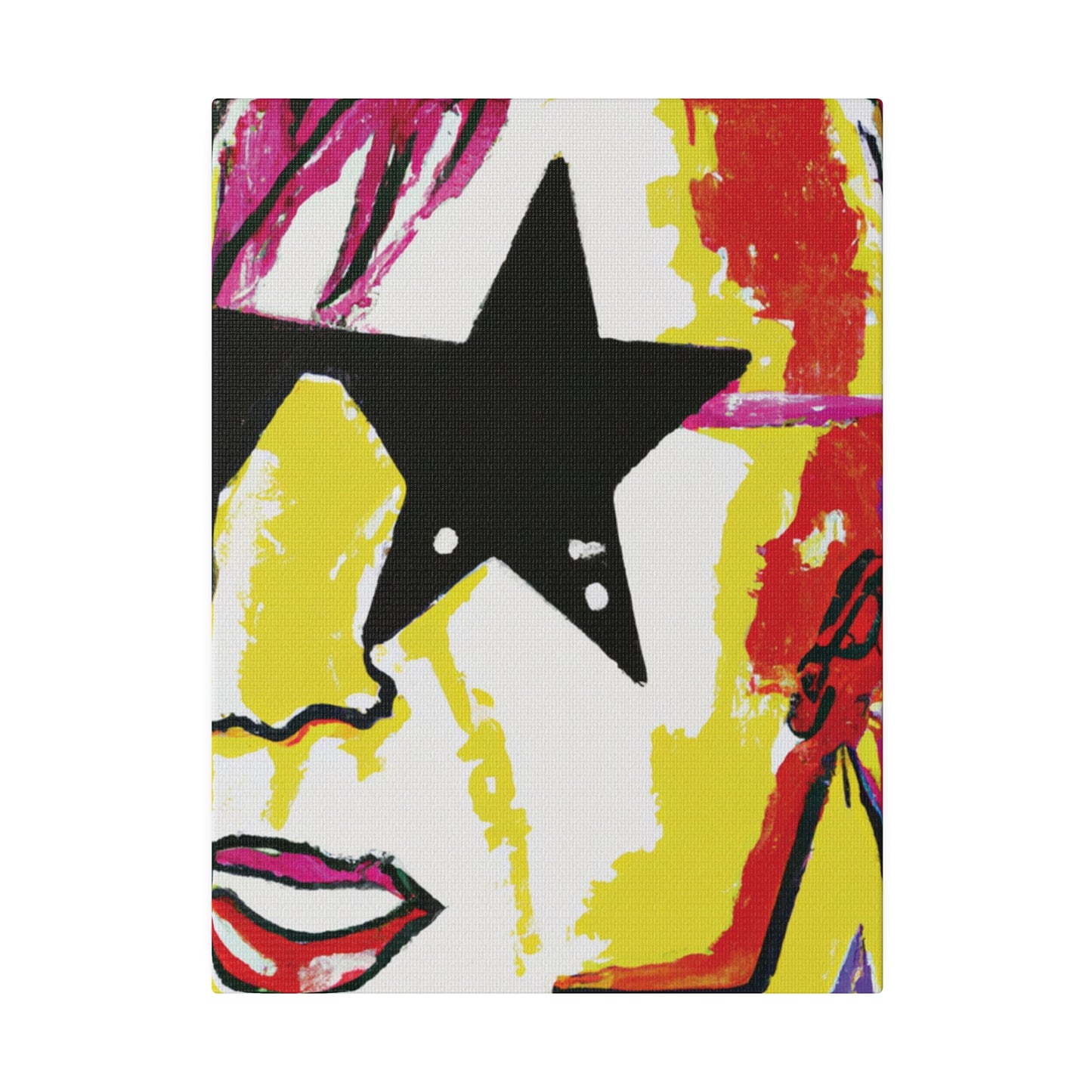 5698R - Rockstar Painting Print | Face | Abstract | Poster | Home Decor | Wall Art | Music Art | Canvas