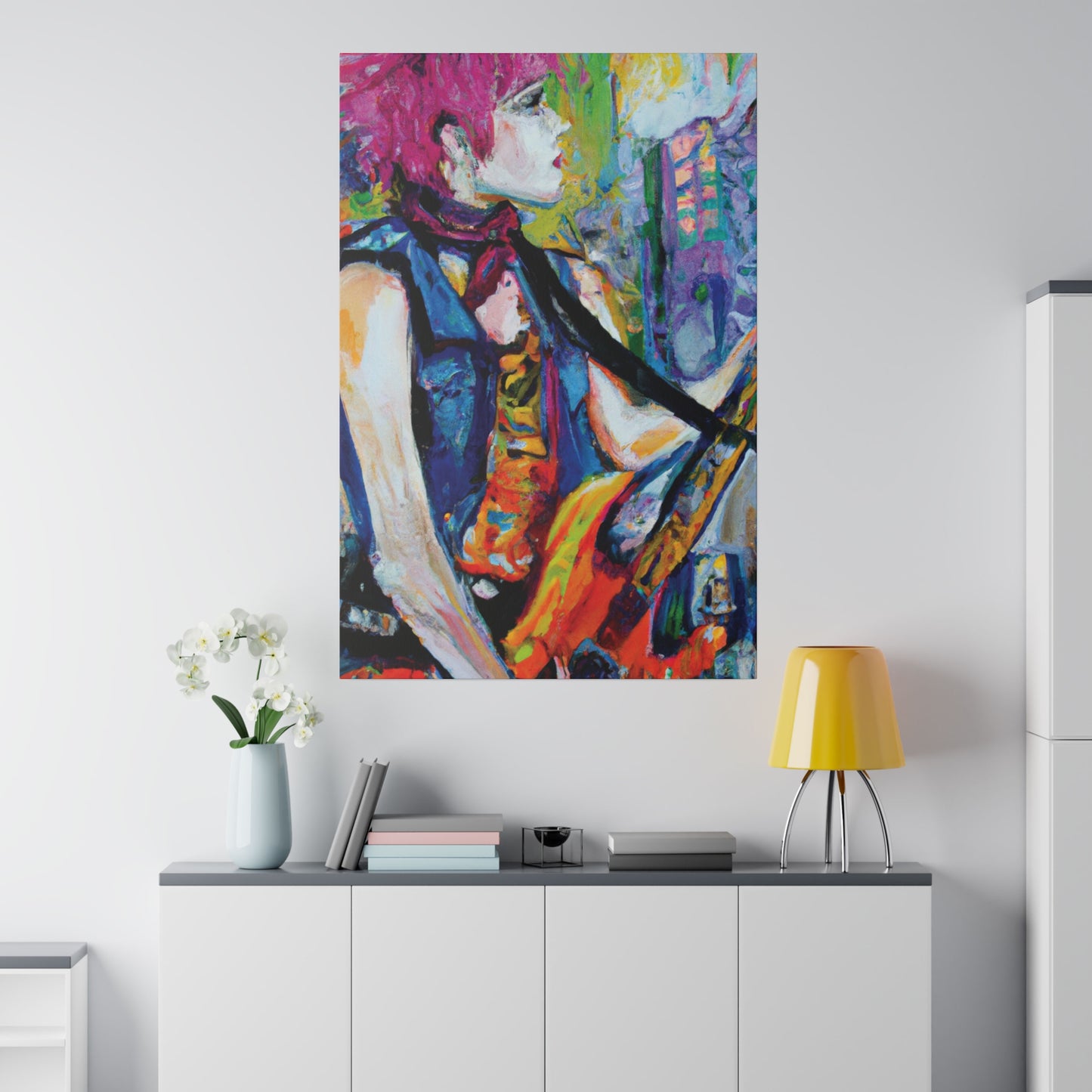 9045Z - Rockstar Oil Painting Style Print | Poster | Home Decor | Wall Art | Music Art | Canvas