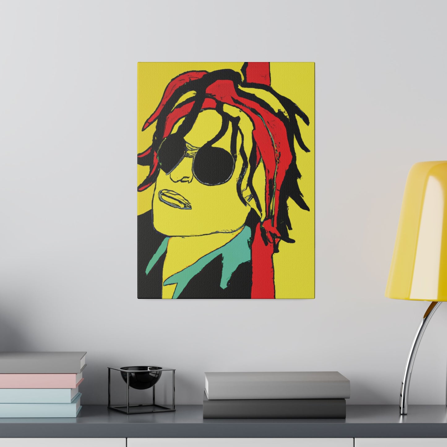 4551W - Rockstar Painting Print | Face | Abstract | Poster | Home Decor | Wall Art | Music Art | Canvas