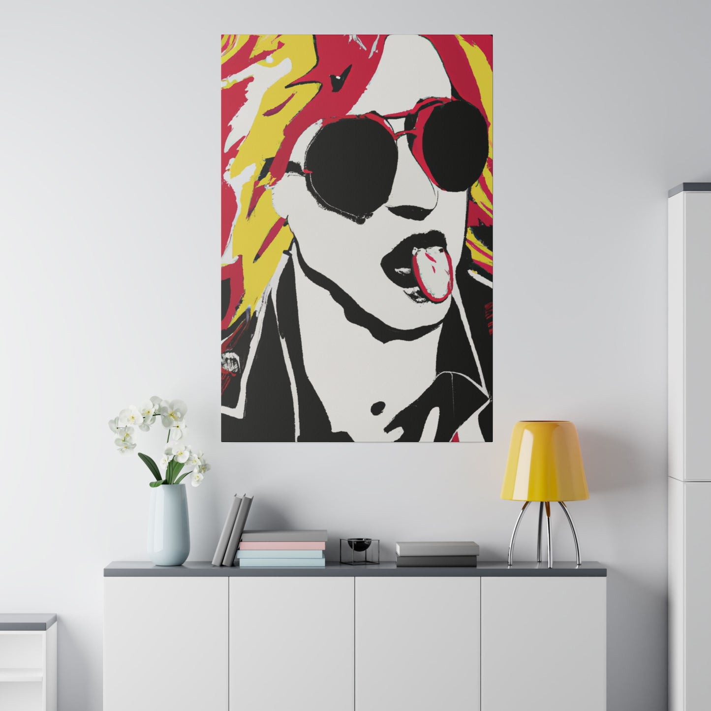 4851A - Rockstar Painting Print | Face | Abstract | Poster | Home Decor | Wall Art | Music Art | Canvas