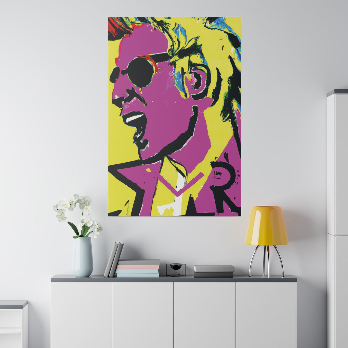 4532V - Rockstar Painting Print | Face | Abstract | Poster | Home Decor | Wall Art | Music Art | Canvas