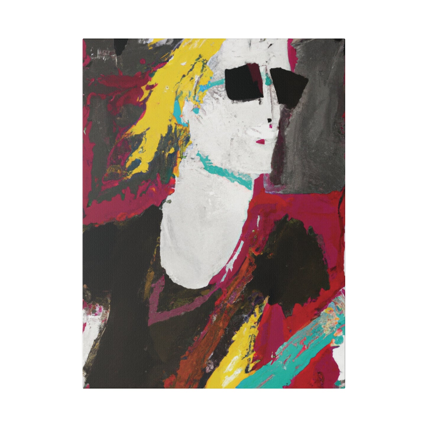 9346S - Rockstar Painting Print | Face | Abstract | Poster | Home Decor | Wall Art | Music Art | Canvas