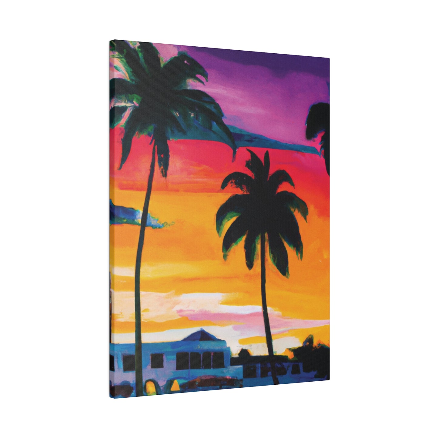 7785F - Miami Beach Sunset Painting Print | Miami | Beach | Sunset | Poster | Home Decor | Wall Art | Canvas