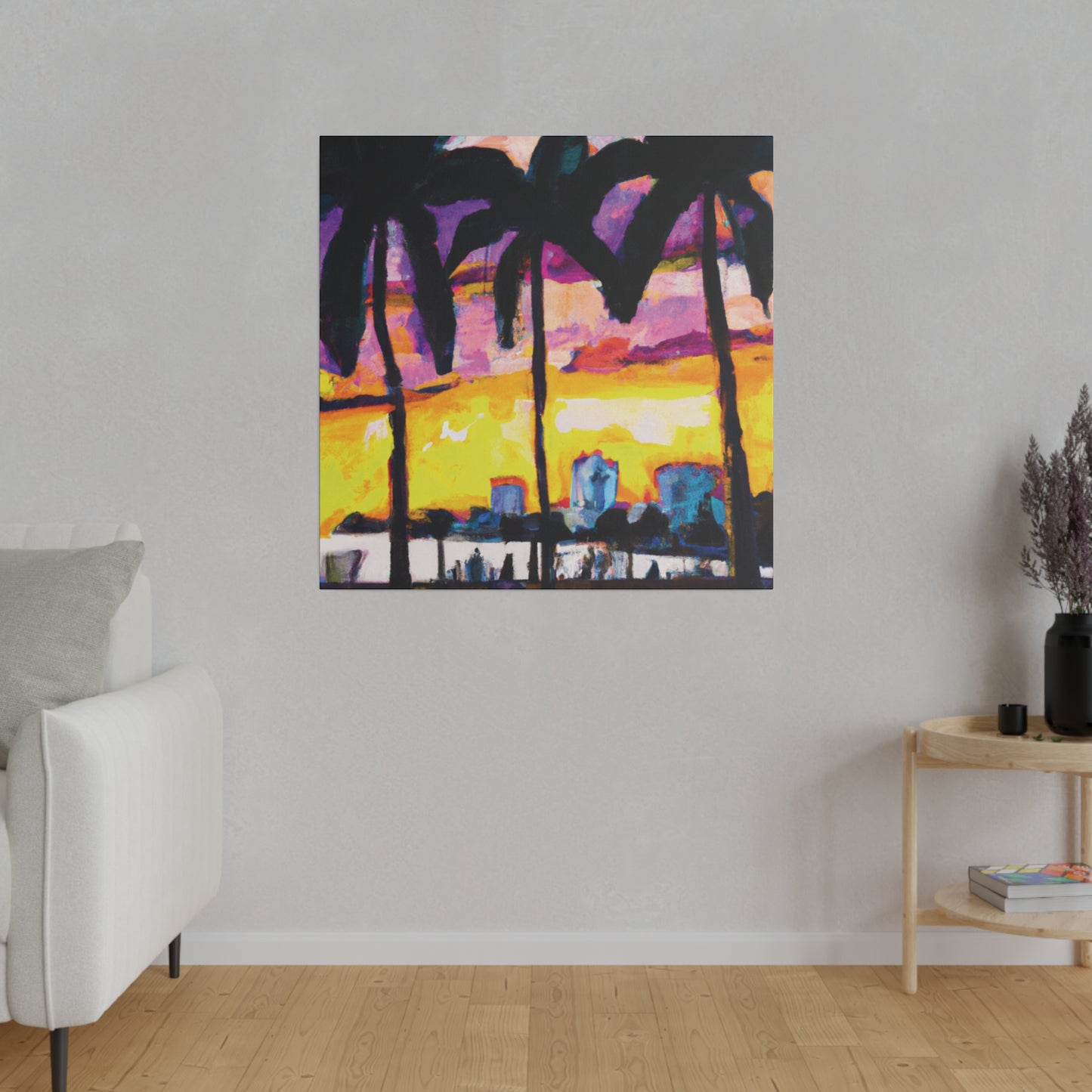 5162A - Miami Beach Sunset Painting Print | Miami | Beach | Sunset | Poster | Home Decor | Wall Art | Canvas