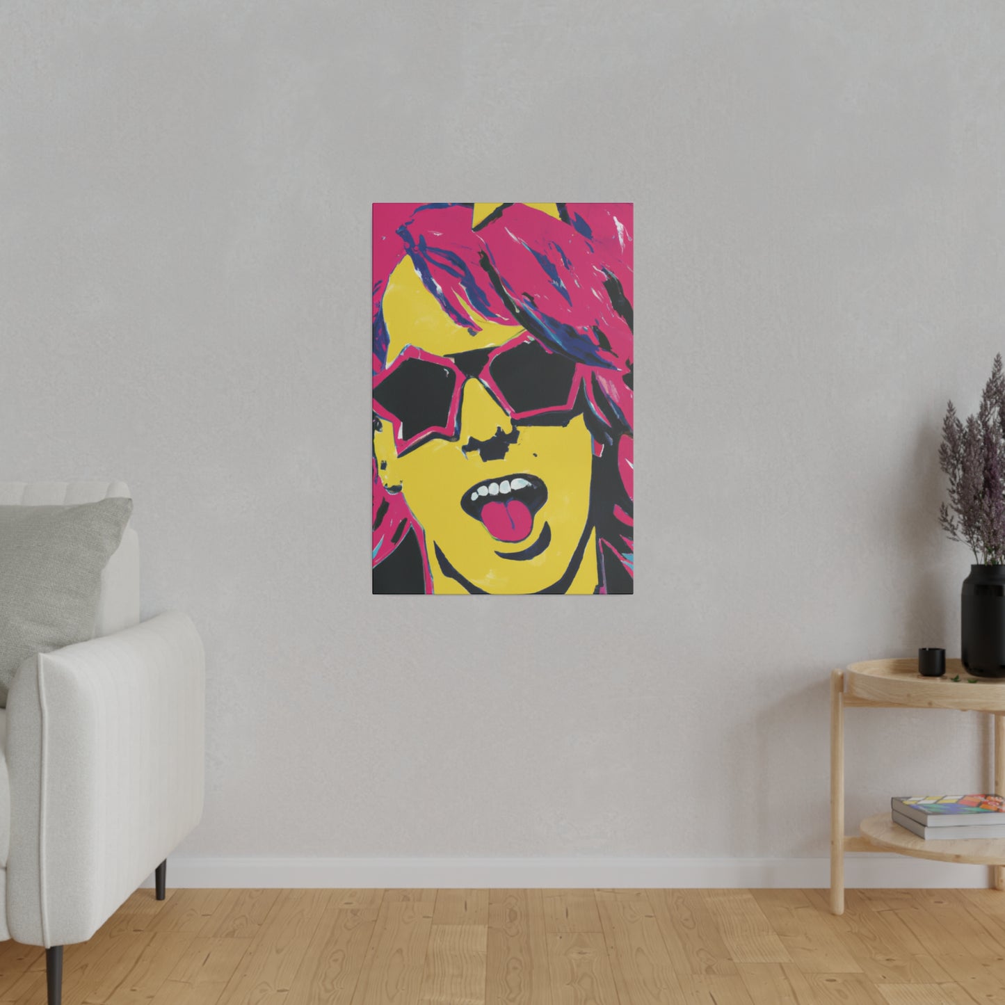 2536W - Rockstar Painting Print | Face | Abstract | Poster | Home Decor | Wall Art | Music Art | Canvas