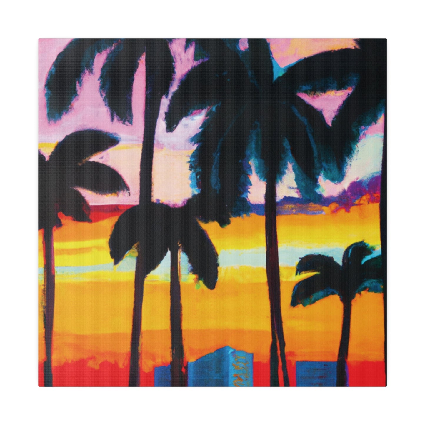 6891Y - Miami Beach Sunset Painting Print | Miami | Beach | Sunset | Poster | Home Decor | Wall Art | Canvas