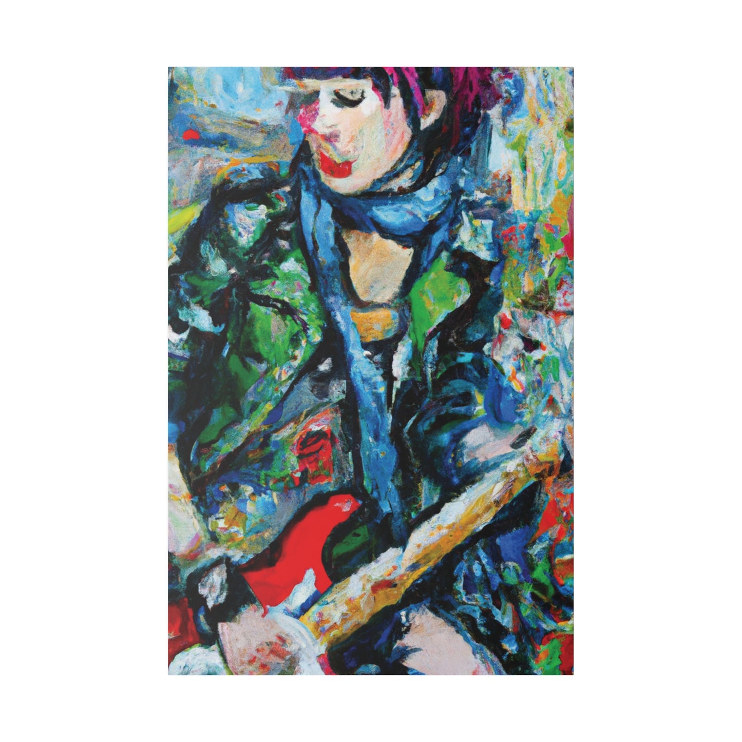 7452C - Rockstar Oil Painting Style Print | Poster | Home Decor | Wall Art | Music Art | Canvas