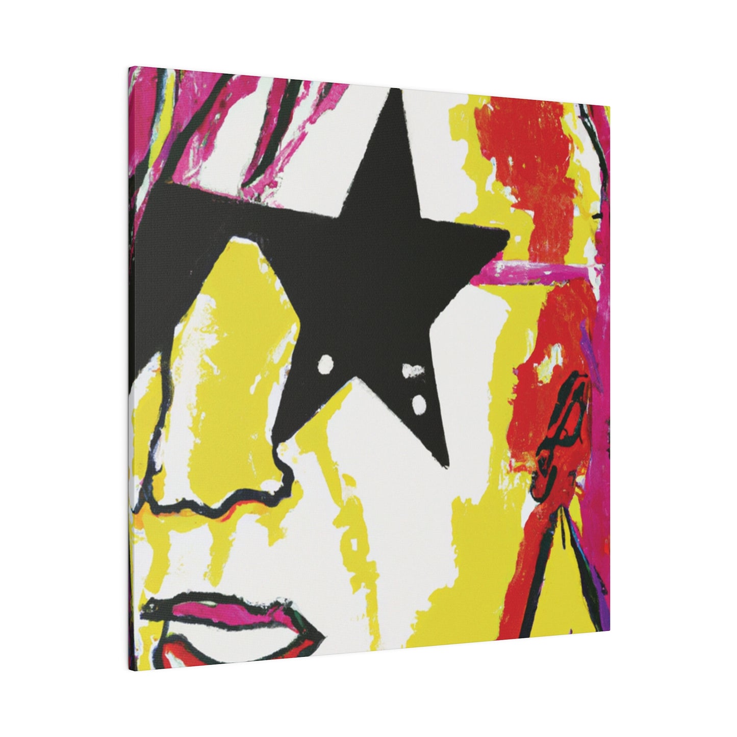 5698R - Rockstar Painting Print | Face | Abstract | Poster | Home Decor | Wall Art | Music Art | Canvas