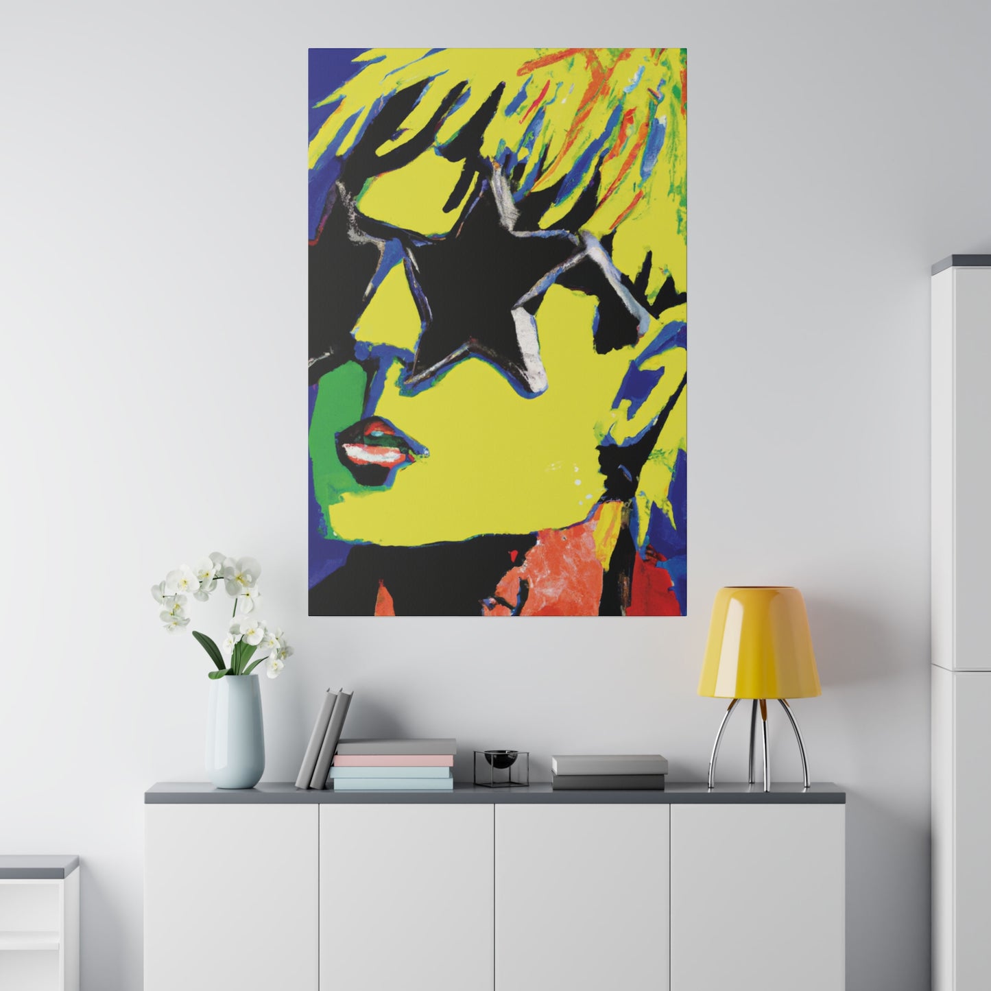 9785T - Rockstar Painting Print | Face | Abstract | Poster | Home Decor | Wall Art | Music Art | Canvas