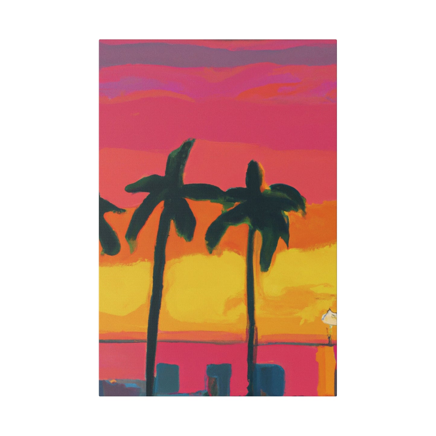 9642Q - Miami Beach Sunset Painting Print | Miami | Beach | Sunset | Poster | Home Decor | Wall Art | Canvas