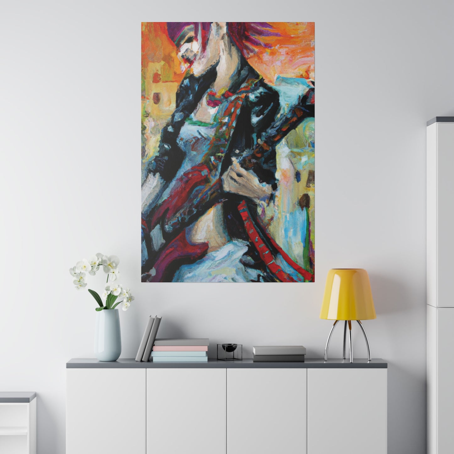 732X - Rockstar Oil Painting Style Print | Poster | Home Decor | Wall Art | Music Art | Canvas