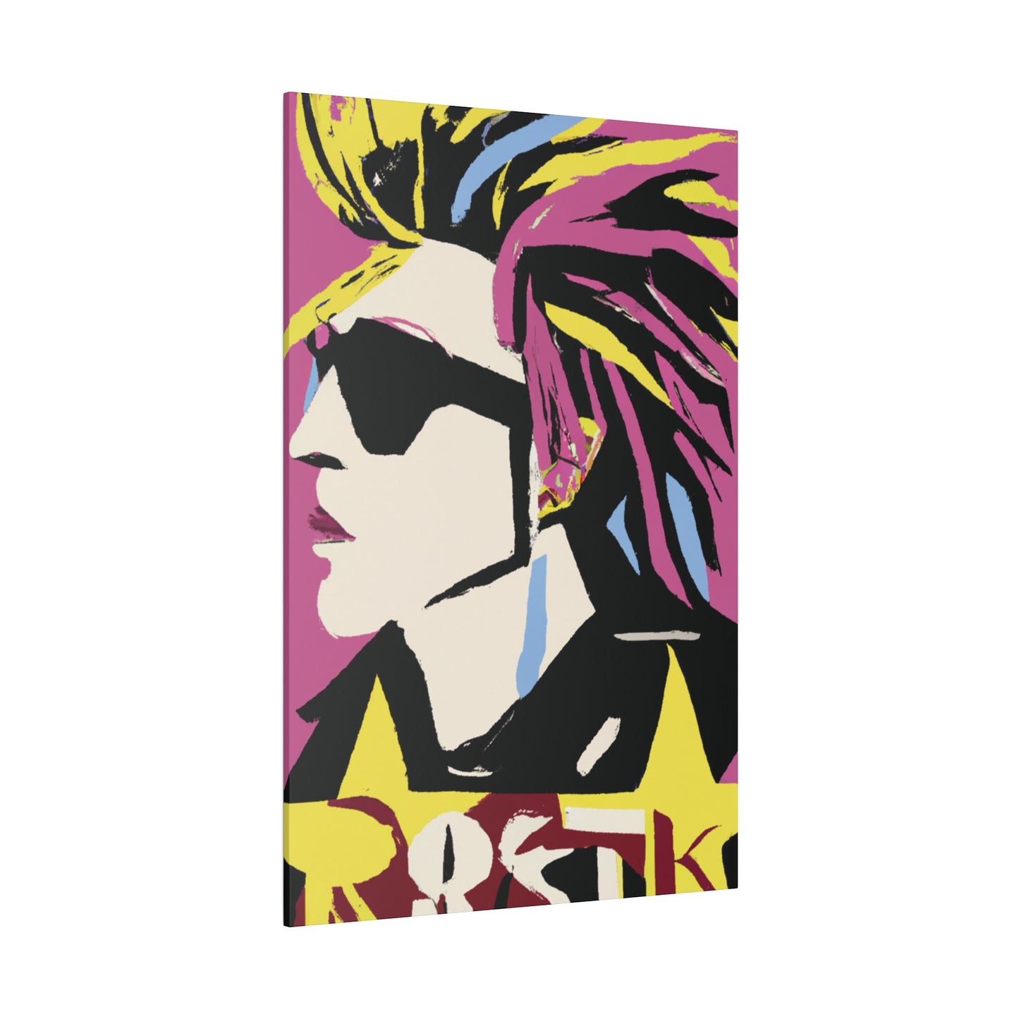 6201W - Rockstar Painting Print | Face | Abstract | Poster | Home Decor | Wall Art | Music Art | Canvas