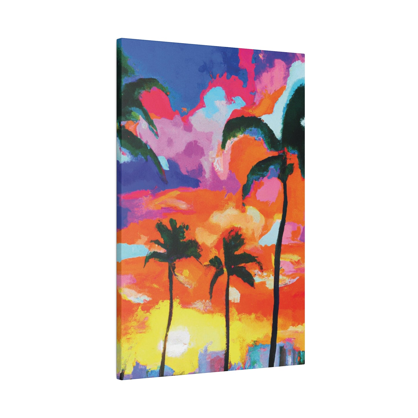 8579F - Miami Beach Sunset Painting Print | Miami | Beach | Sunset | Poster | Home Decor | Wall Art | Canvas