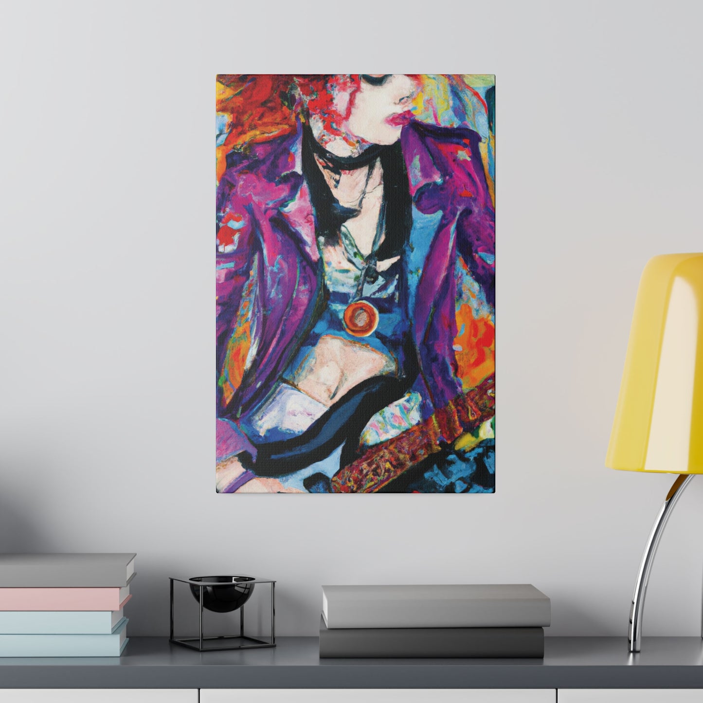 9712Y - Rockstar Oil Painting Style Print | Poster | Home Decor | Wall Art | Music Art | Canvas