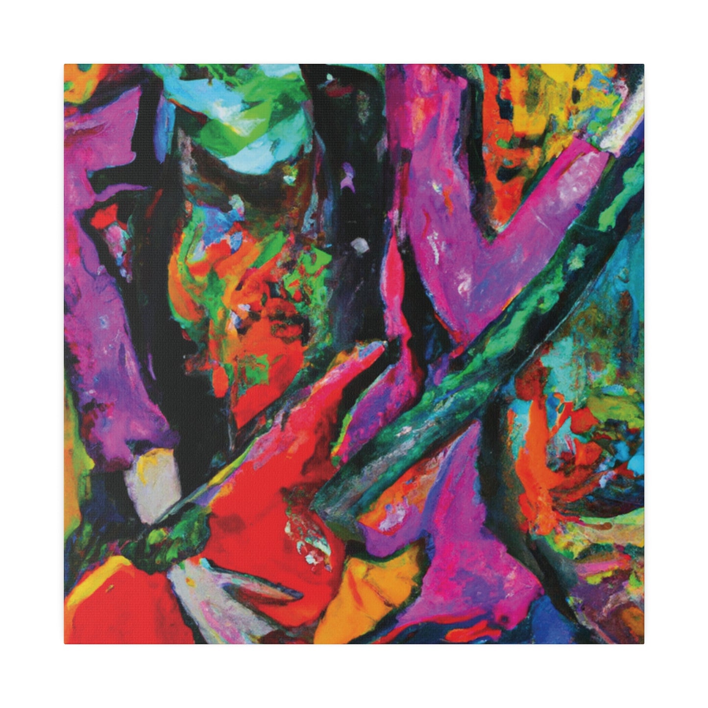 3861D - Rockstar Oil Painting Style Print | Poster | Home Decor | Wall Art | Music Art | Canvas
