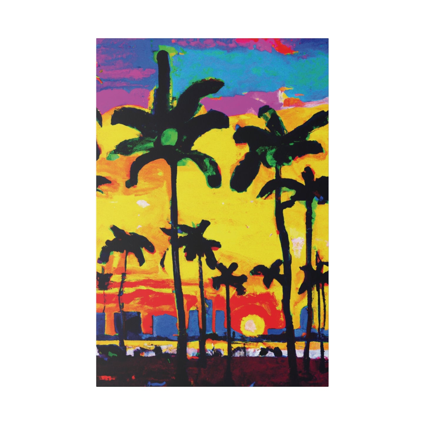 9497Z - Miami Beach Sunset Painting Print | Miami | Beach | Sunset | Poster | Home Decor | Wall Art | Canvas
