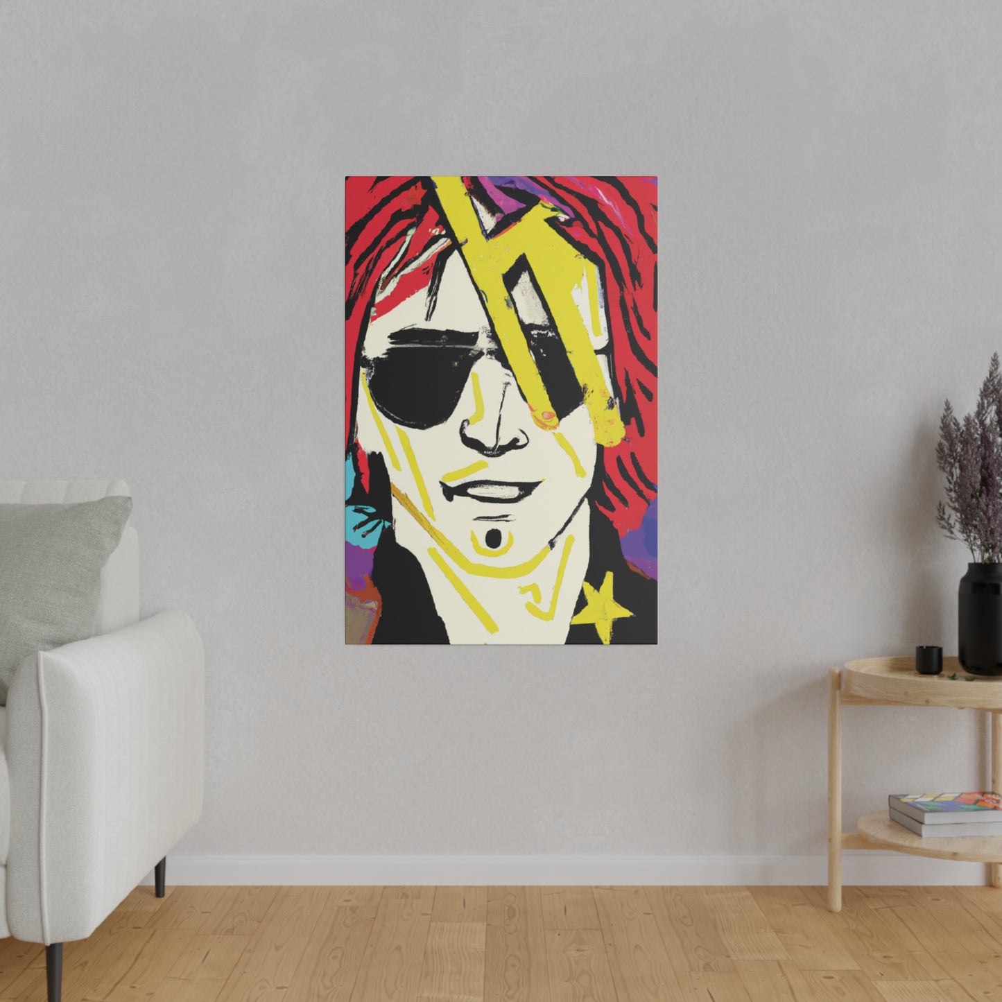 7106Z - Rockstar Painting Print | Face | Abstract | Poster | Home Decor | Wall Art | Music Art | Canvas