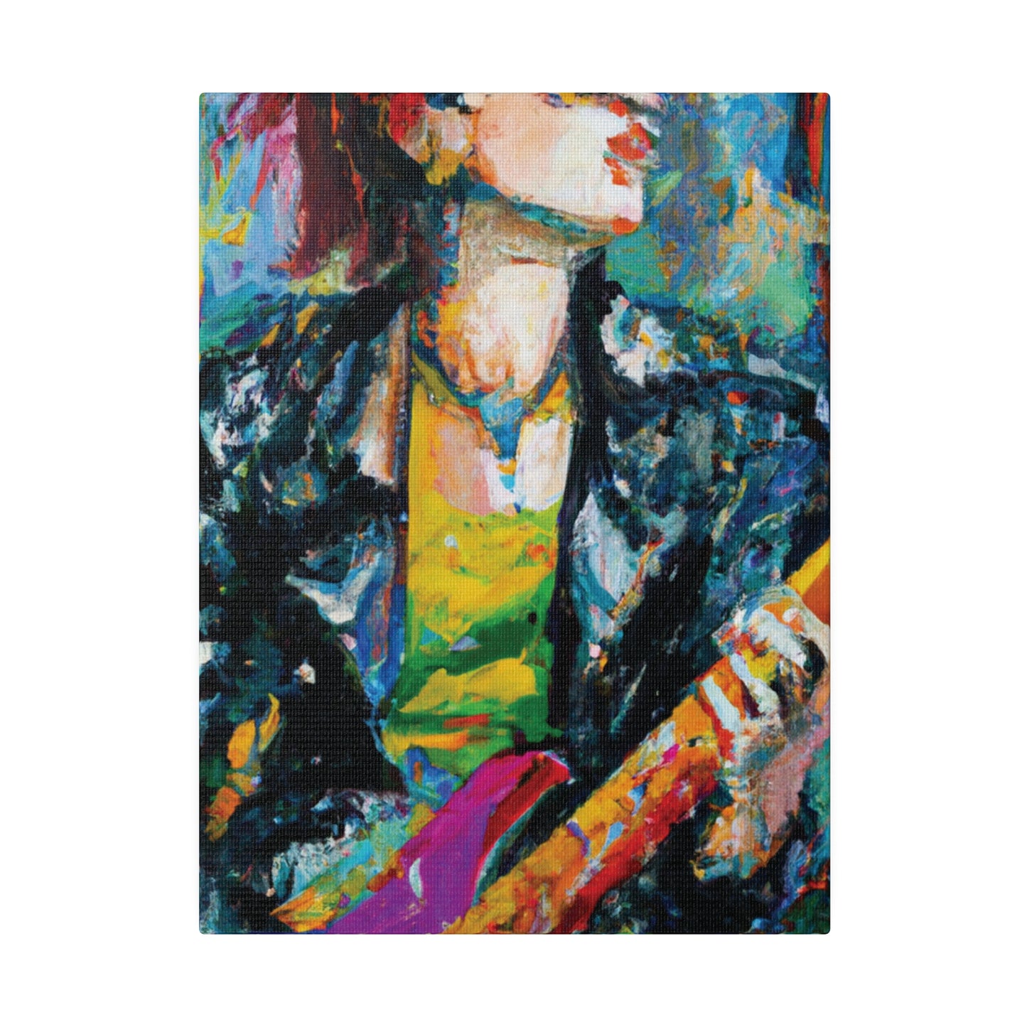 4638F - Rockstar Oil Painting Style Print | Poster | Home Decor | Wall Art | Music Art | Canvas