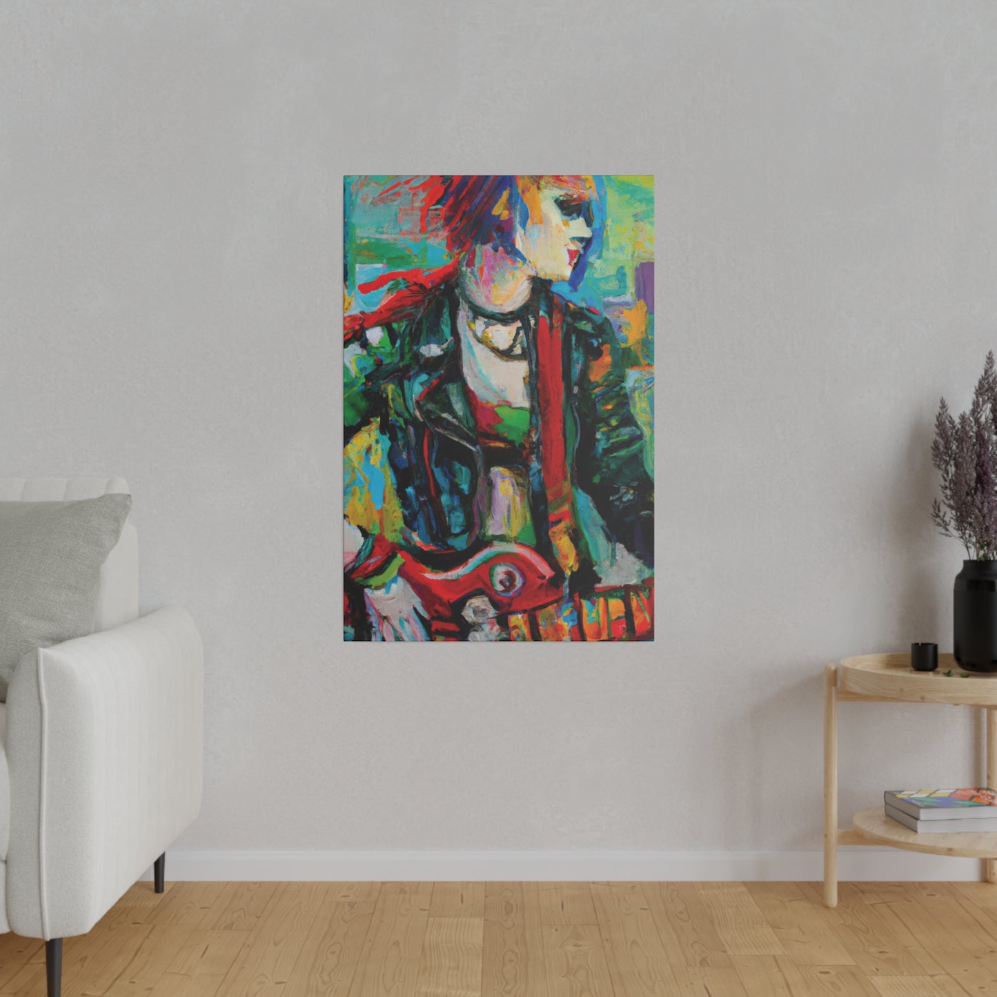 7245X - Rockstar Oil Painting Style Print | Poster | Home Decor | Wall Art | Music Art | Canvas