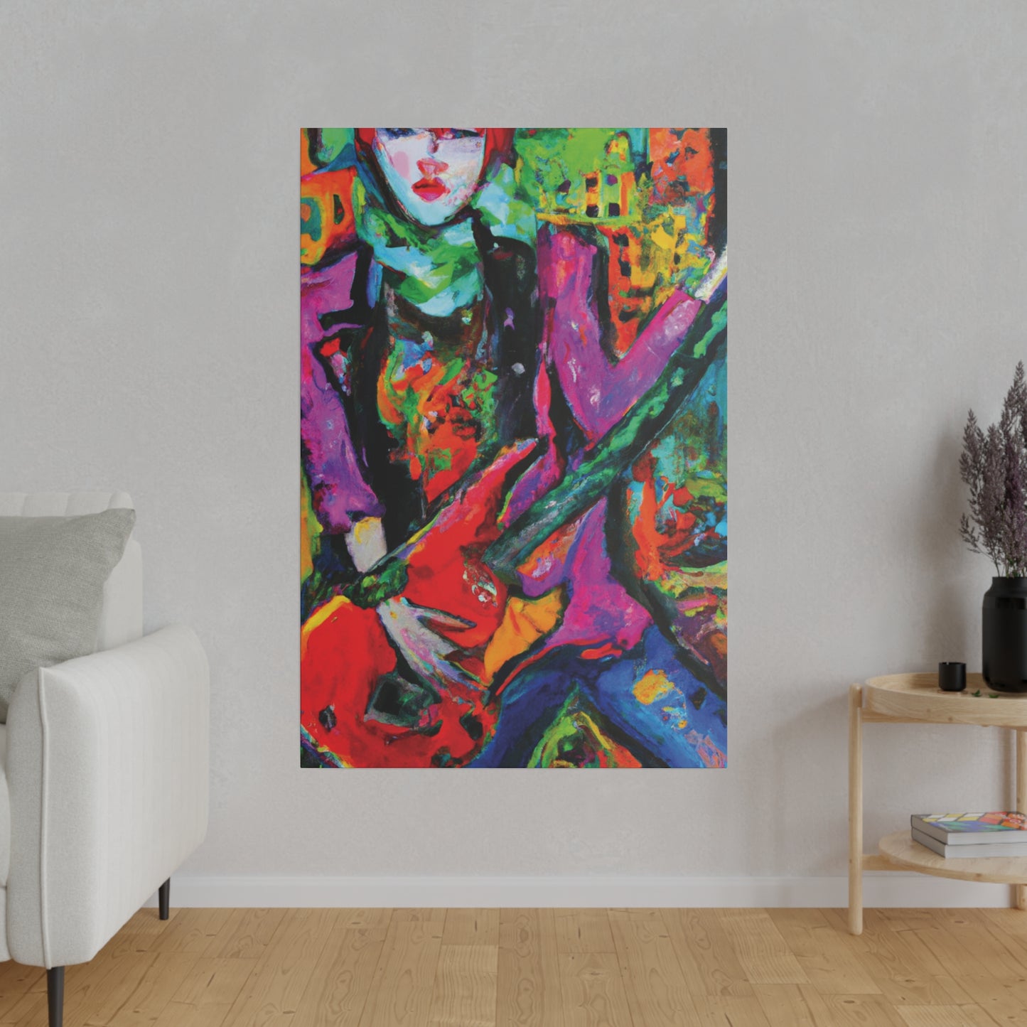 3861D - Rockstar Oil Painting Style Print | Poster | Home Decor | Wall Art | Music Art | Canvas
