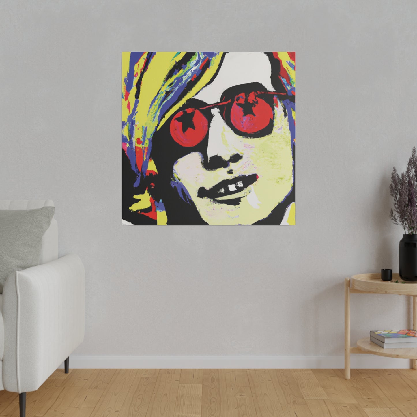 8764V - Rockstar Painting Print | Face | Abstract | Poster | Home Decor | Wall Art | Music Art | Canvas