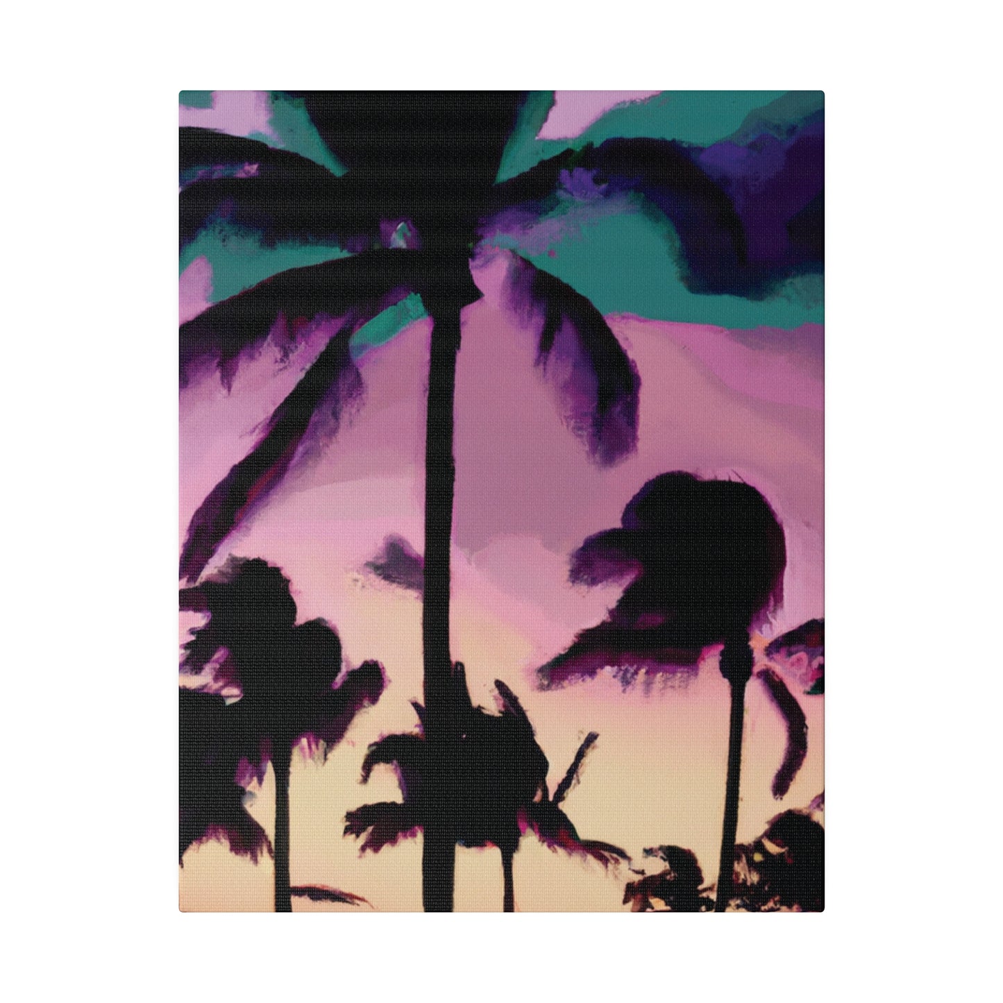 3258K - Miami Beach Sunset Painting Print | Miami | Beach | Sunset | Poster | Home Decor | Wall Art | Canvas