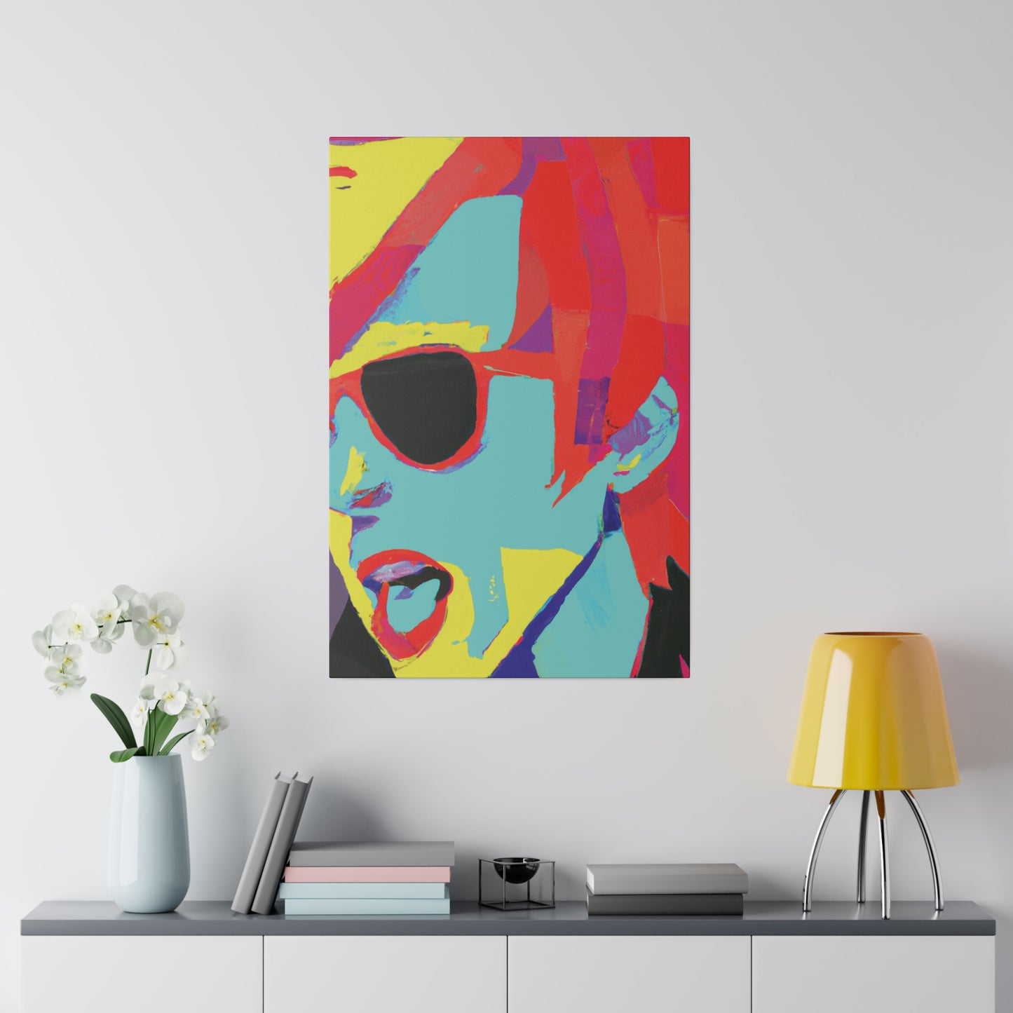 4511A - Rockstar Painting Print | Face | Abstract | Poster | Home Decor | Wall Art | Music Art | Canvas