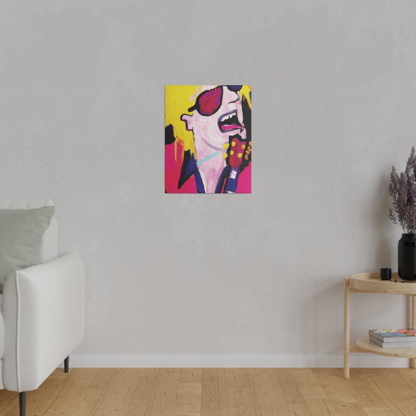 5843S - Rockstar Painting Print | Face | Abstract | Poster | Home Decor | Wall Art | Music Art | Canvas