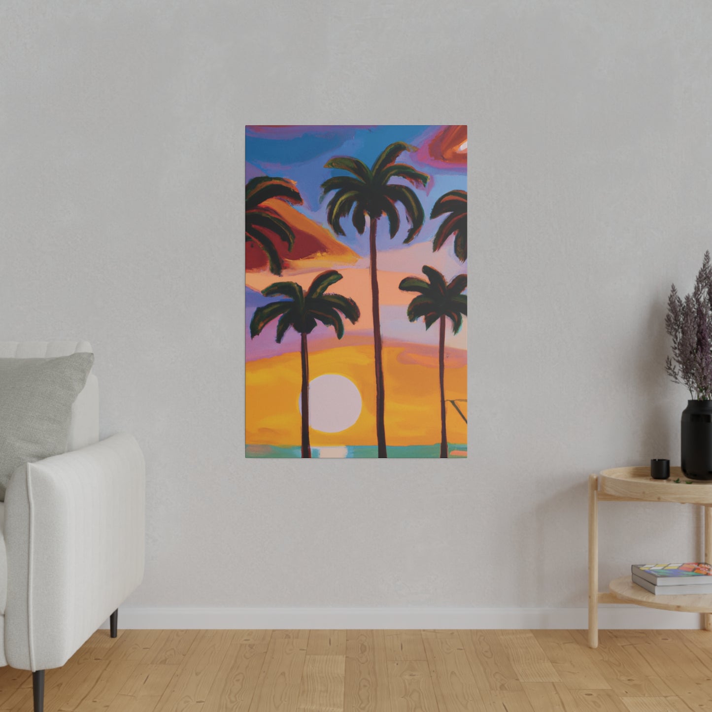 3282K - Miami Beach Sunset Painting Print | Miami | Beach | Sunset | Poster | Home Decor | Wall Art | Canvas