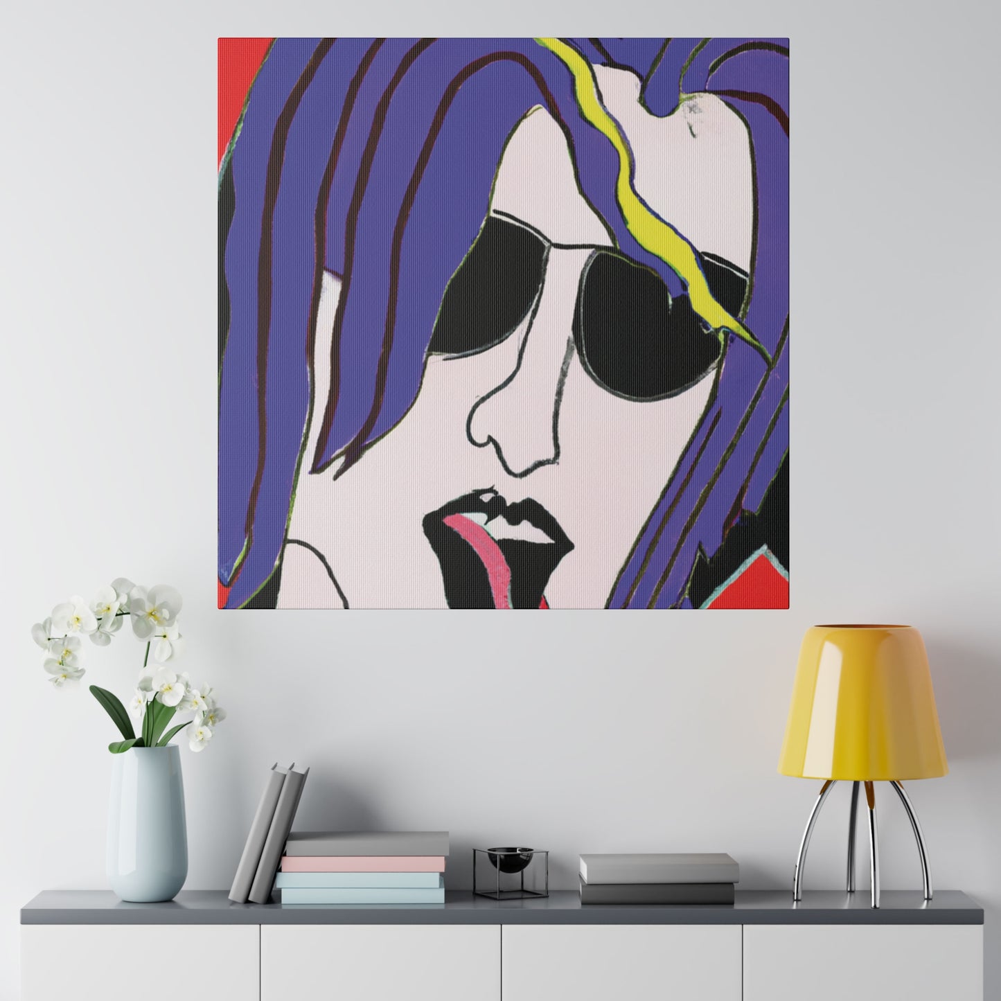 7258X - Rockstar Painting Print | Face | Abstract | Poster | Home Decor | Wall Art | Music Art | Canvas