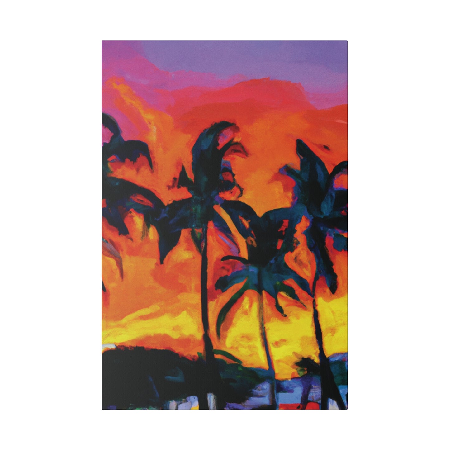 7487R - Miami Beach Sunset Painting Print | Miami | Beach | Sunset | Poster | Home Decor | Wall Art | Canvas