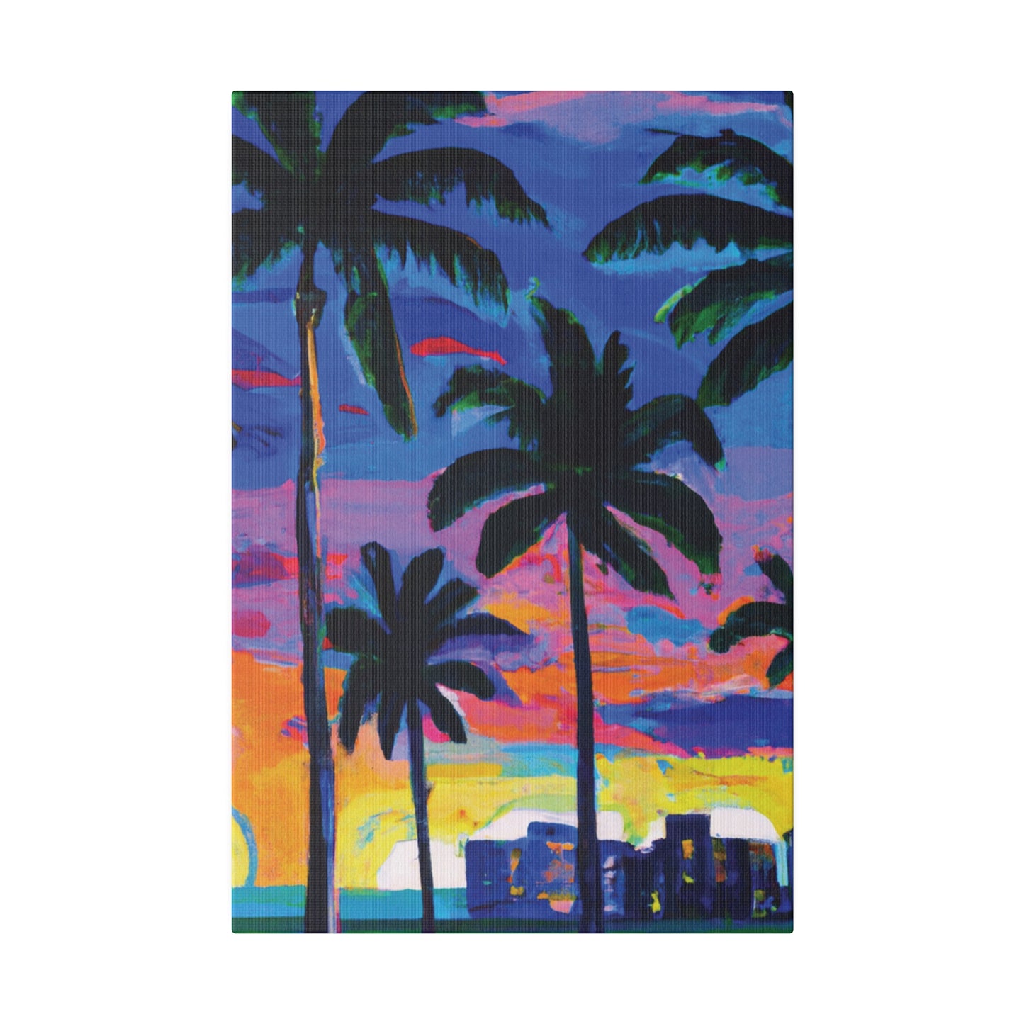 4621L - Miami Beach Sunset Painting Print | Miami | Beach | Sunset | Poster | Home Decor | Wall Art | Canvas