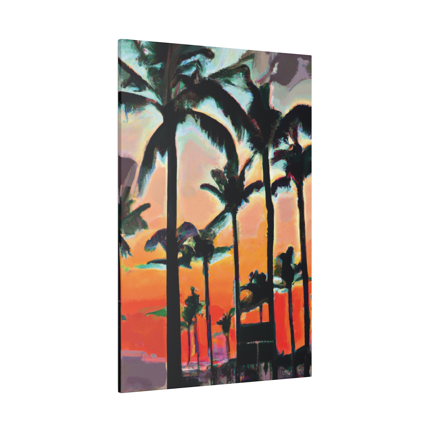 4891A - Miami Beach Sunset Painting Print | Miami | Beach | Sunset | Poster | Home Decor | Wall Art | Canvas
