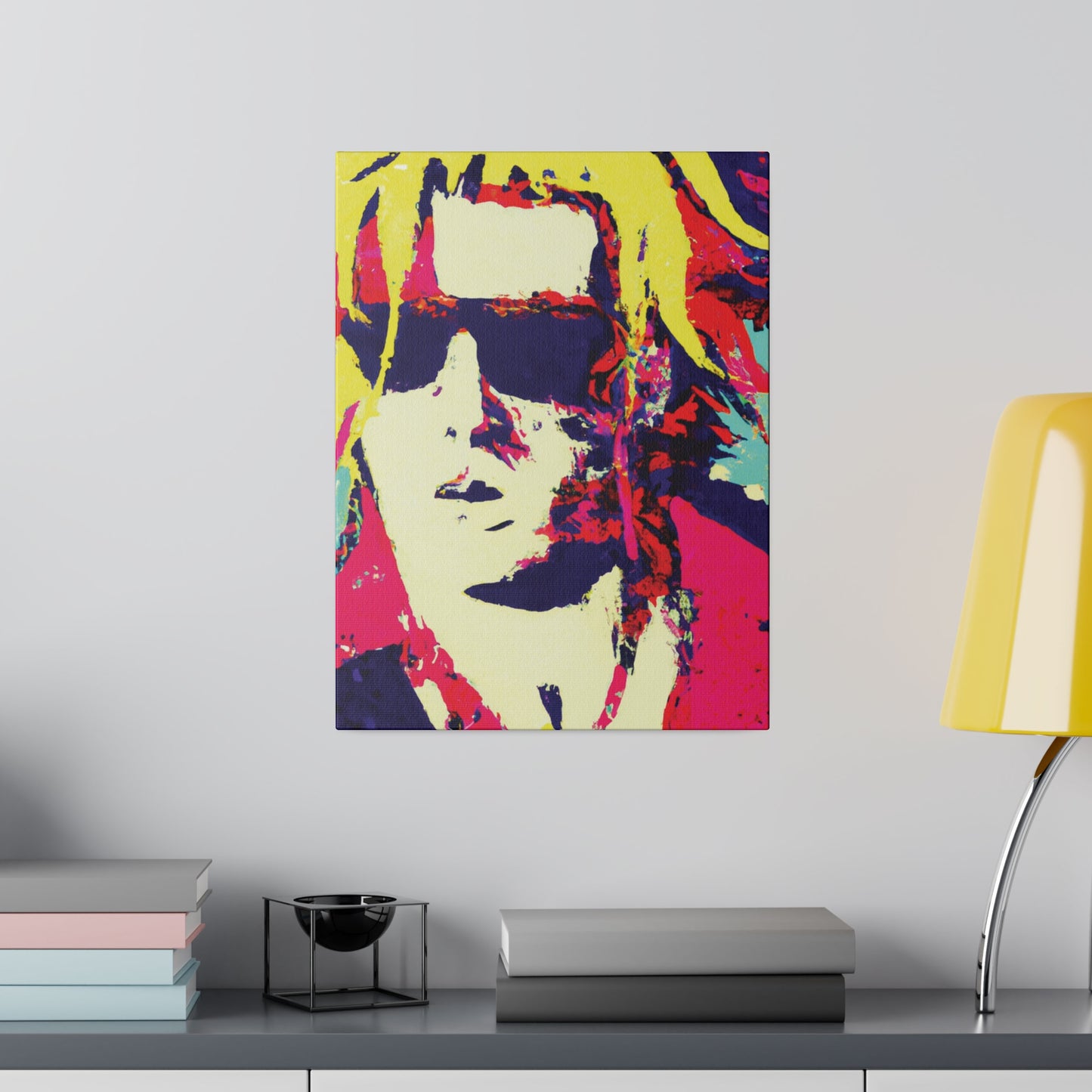 8674W - Rockstar Painting Print | Face | Abstract | Poster | Home Decor | Wall Art | Music Art | Canvas