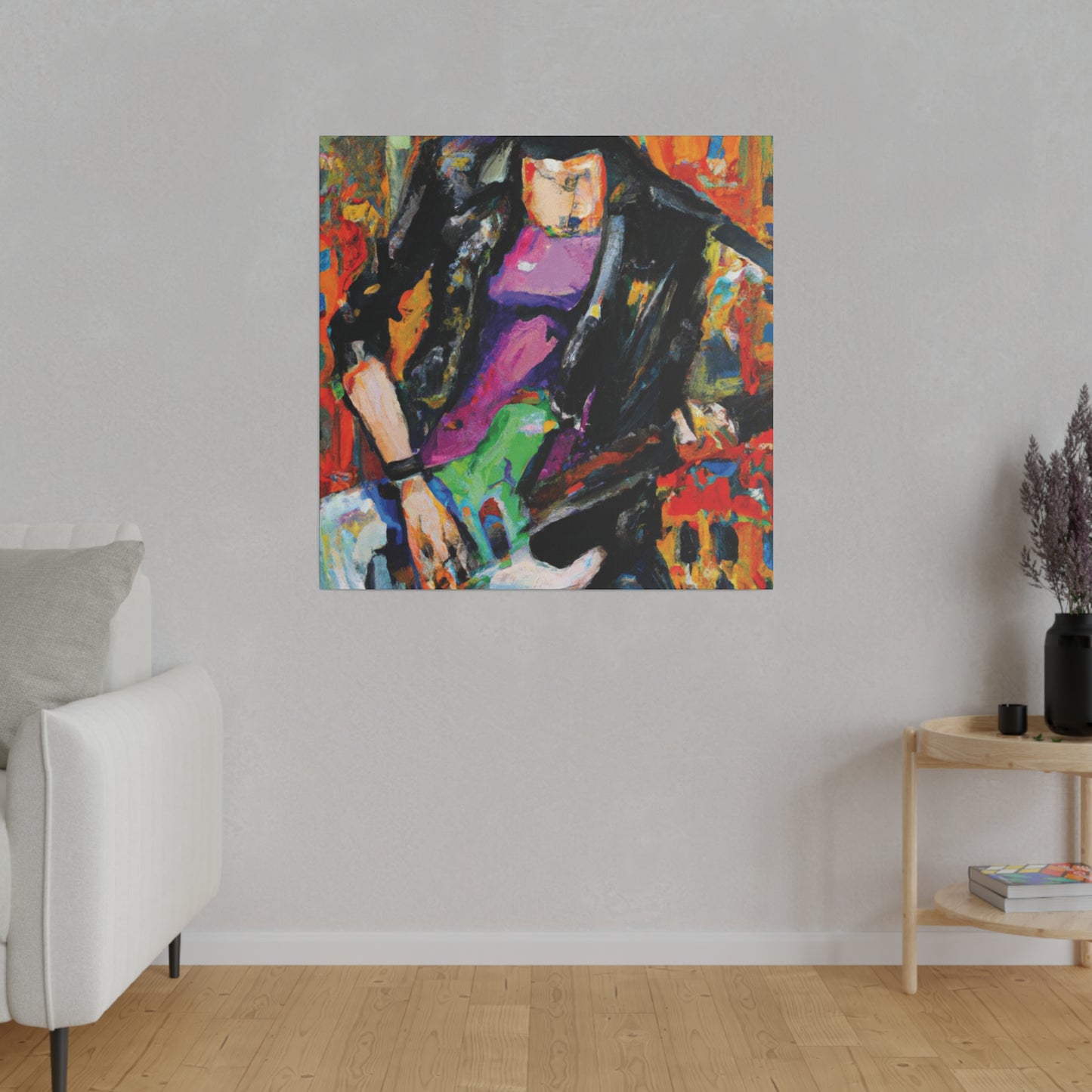 4895R - Rockstar Oil Painting Style Print | Poster | Home Decor | Wall Art | Music Art | Canvas