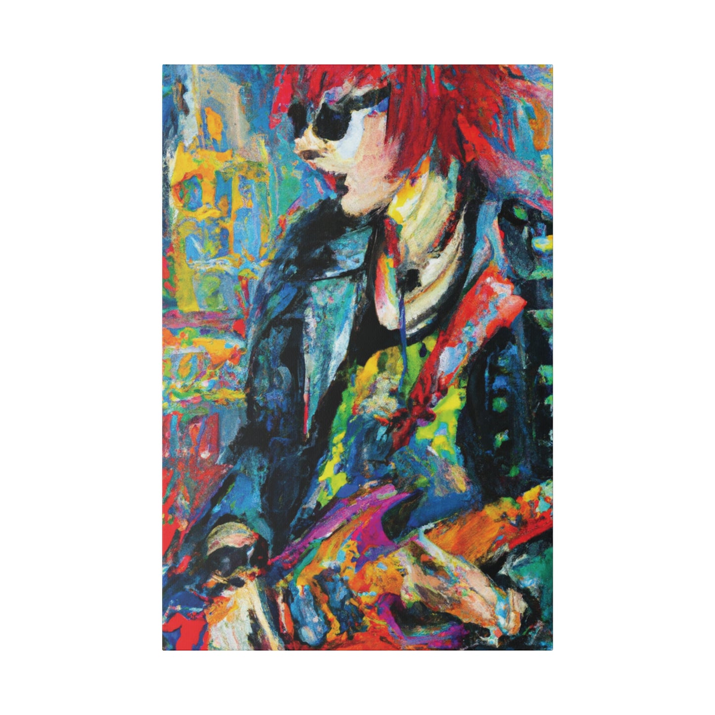 1754P - Rockstar Oil Painting Style Print | Poster | Home Decor | Wall Art | Music Art | Canvas