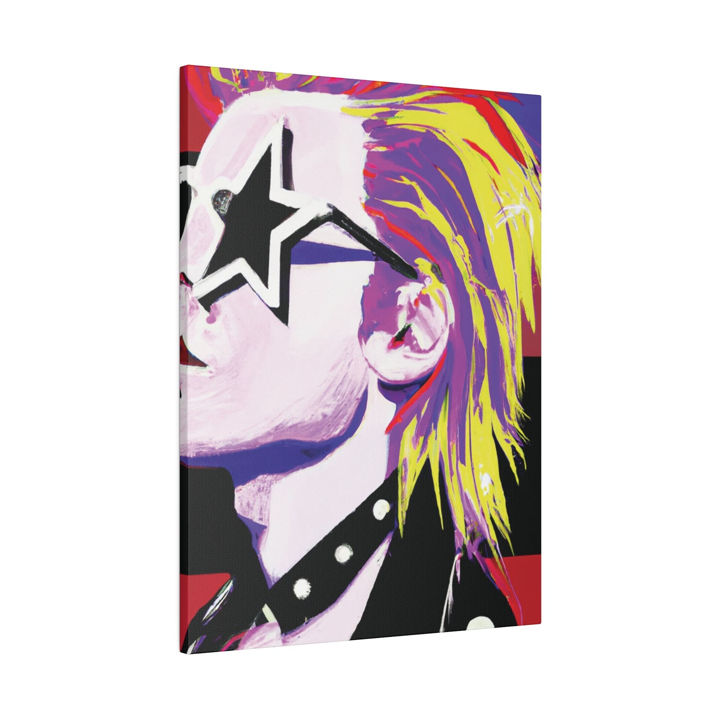 7547K - Rockstar Painting Print | Face | Abstract | Poster | Home Decor | Wall Art | Music Art | Canvas