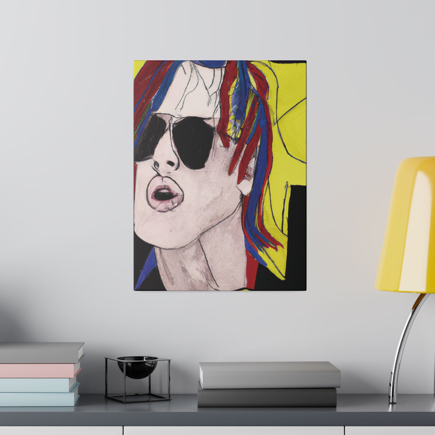 5296W - Rockstar Painting Print | Face | Abstract | Poster | Home Decor | Wall Art | Music Art | Canvas