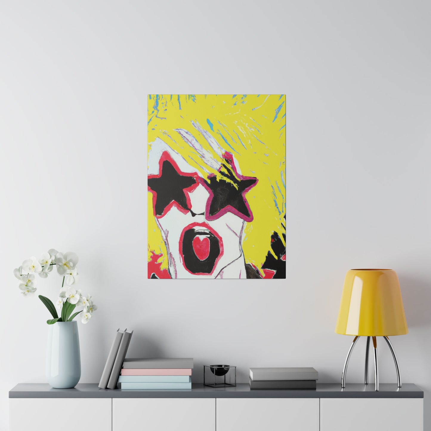 6256G - Rockstar Painting Print | Face | Abstract | Poster | Home Decor | Wall Art | Music Art | Canvas